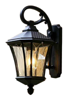 Đèn cột màu đen kính phale 0155M (9'' 1W)(kt 30x23x50)